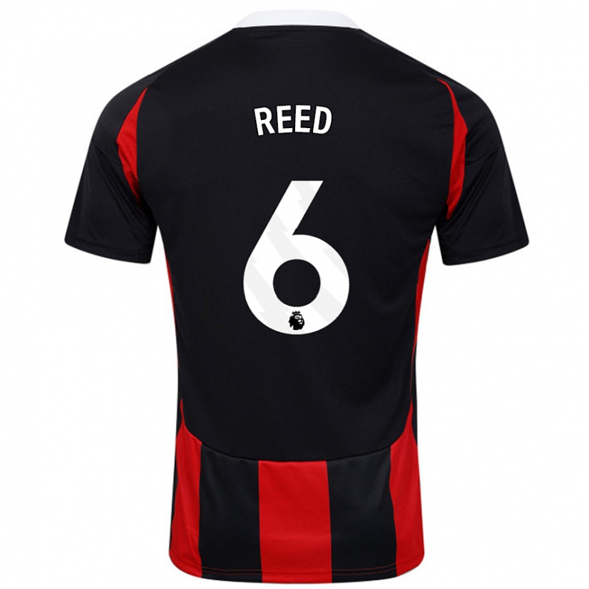 Kids Football Harrison Reed #6 Black Red Away Jersey 2024/25 T-Shirt Australia