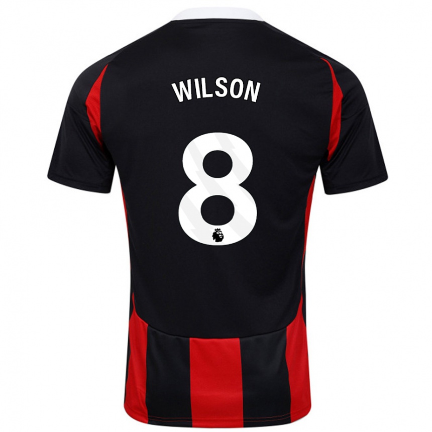 Kids Football Harry Wilson #8 Black Red Away Jersey 2024/25 T-Shirt Australia