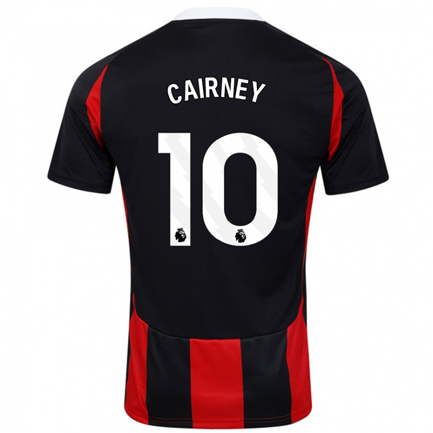 Kids Football Tom Cairney #10 Black Red Away Jersey 2024/25 T-Shirt Australia