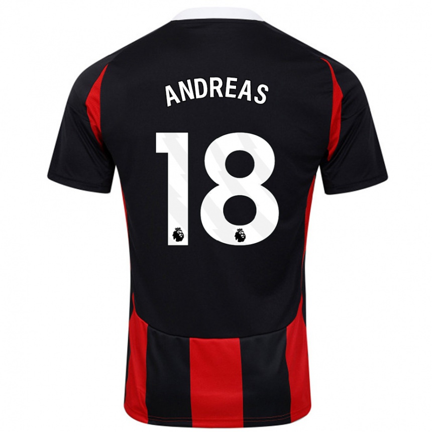 Kids Football Andreas Pereira #18 Black Red Away Jersey 2024/25 T-Shirt Australia