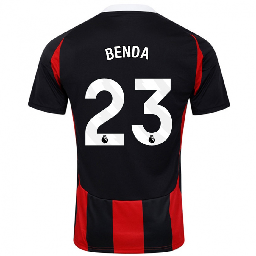 Kids Football Steven Benda #23 Black Red Away Jersey 2024/25 T-Shirt Australia