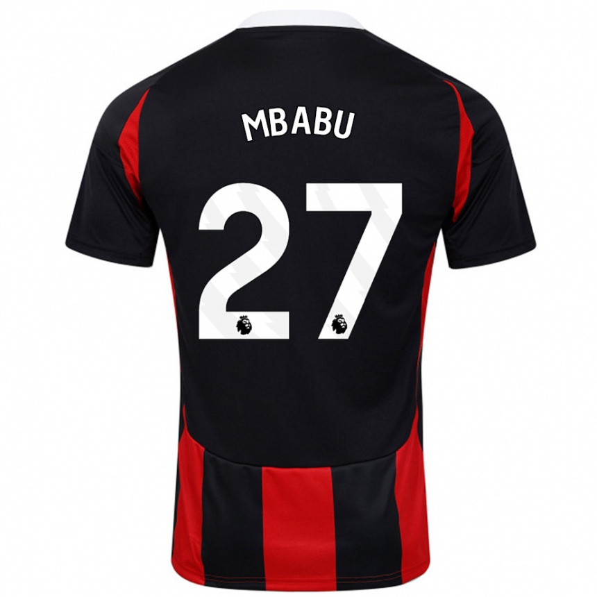 Kids Football Kevin Mbabu #27 Black Red Away Jersey 2024/25 T-Shirt Australia