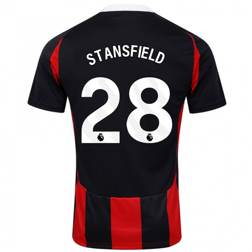 Kids Football Jay Stansfield #28 Black Red Away Jersey 2024/25 T-Shirt Australia