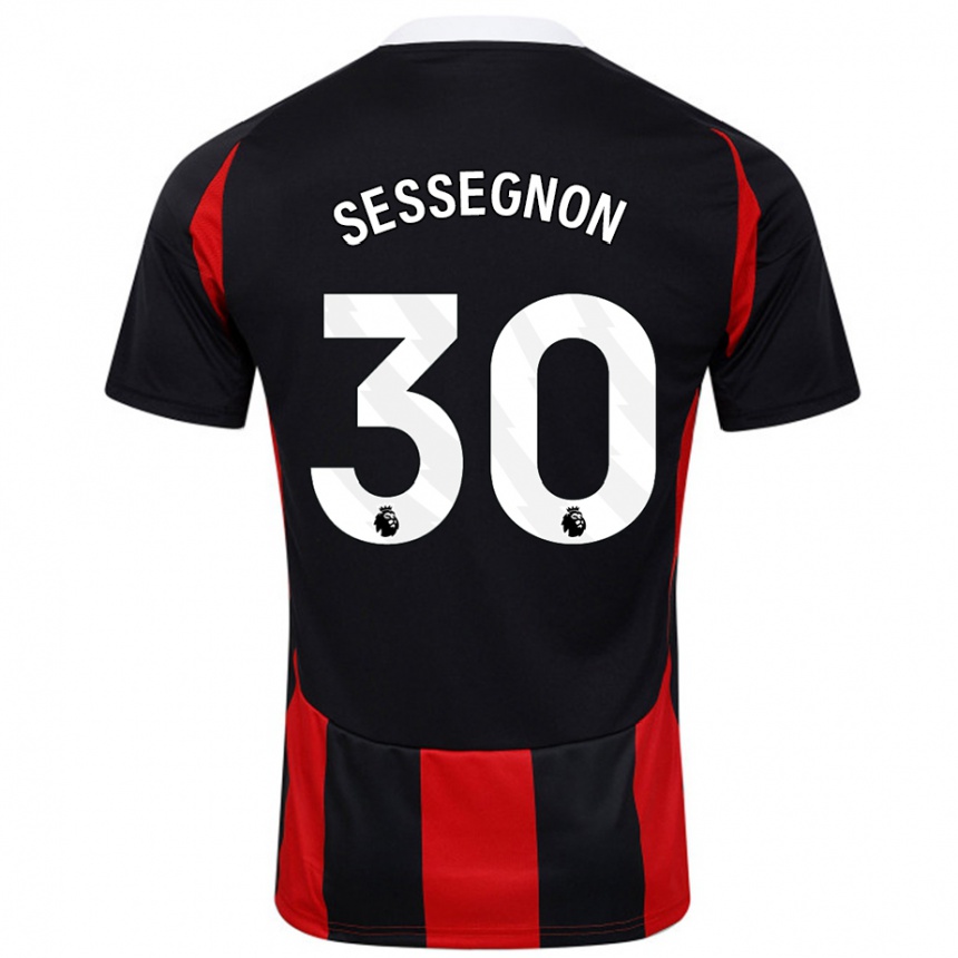 Kids Football Ryan Sessegnon #30 Black Red Away Jersey 2024/25 T-Shirt Australia