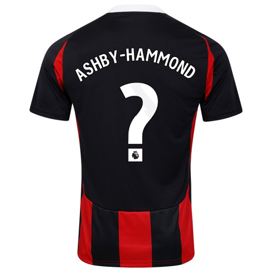 Kids Football Luca Ashby-Hammond #0 Black Red Away Jersey 2024/25 T-Shirt Australia