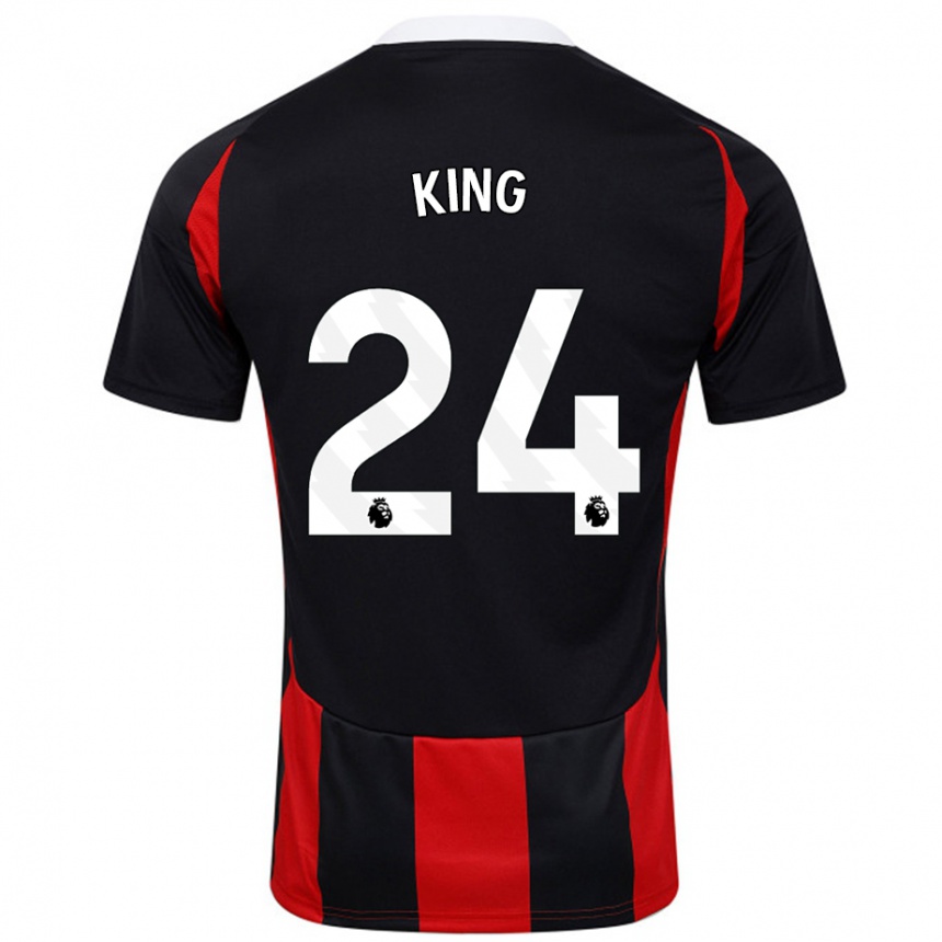 Kids Football Joshua King #24 Black Red Away Jersey 2024/25 T-Shirt Australia