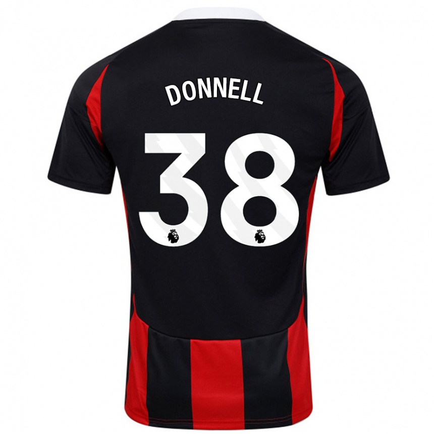 Kids Football Chris Donnell #38 Black Red Away Jersey 2024/25 T-Shirt Australia