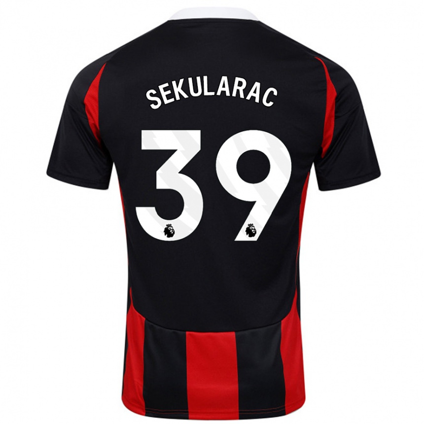 Kids Football Kristian Sekularac #39 Black Red Away Jersey 2024/25 T-Shirt Australia