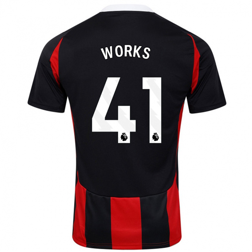 Kids Football Terrell Works #41 Black Red Away Jersey 2024/25 T-Shirt Australia