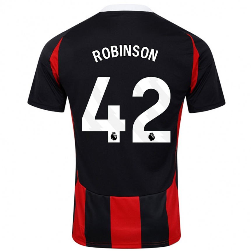 Kids Football Charlie Robinson #42 Black Red Away Jersey 2024/25 T-Shirt Australia