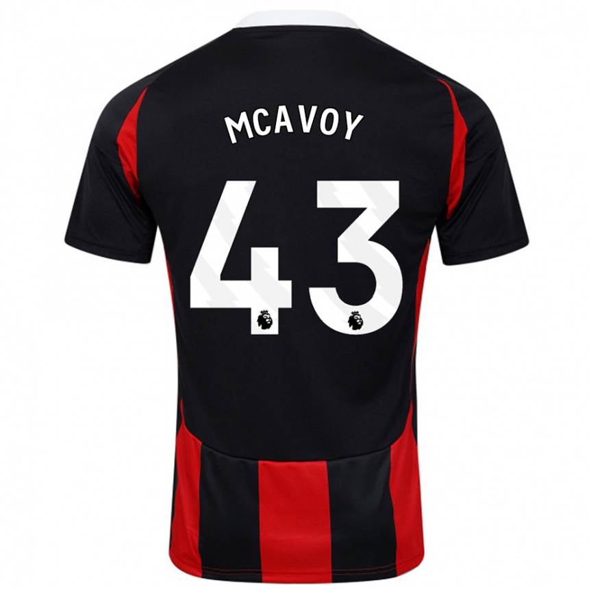 Kids Football Connor Mcavoy #43 Black Red Away Jersey 2024/25 T-Shirt Australia