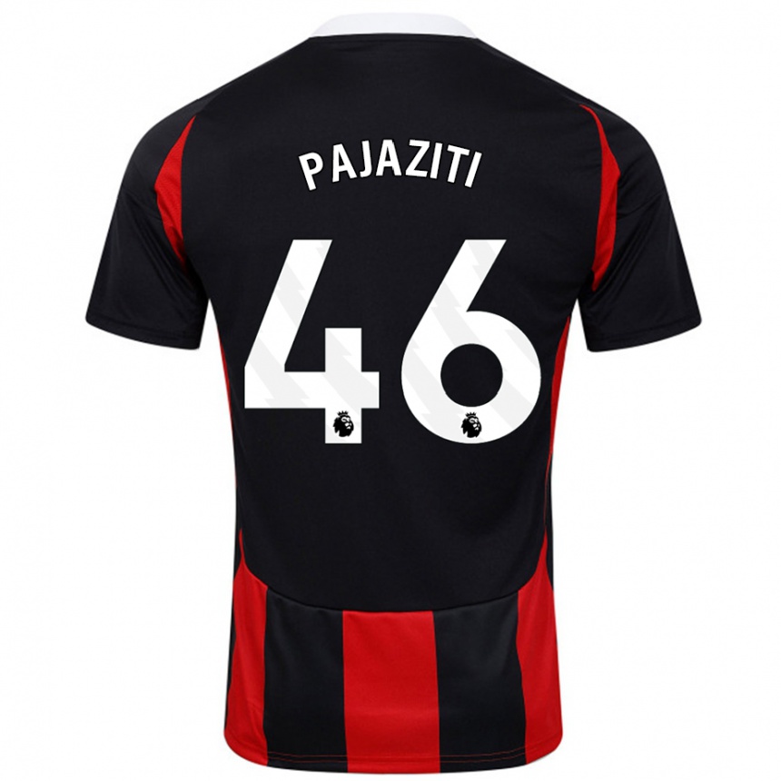 Kids Football Adrion Pajaziti #46 Black Red Away Jersey 2024/25 T-Shirt Australia