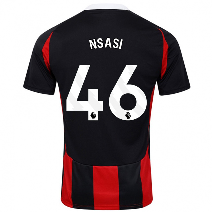 Kids Football Eddie Nsasi #46 Black Red Away Jersey 2024/25 T-Shirt Australia