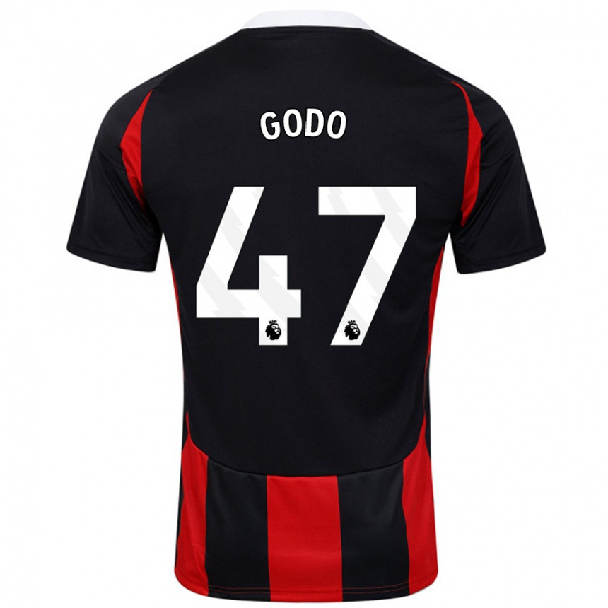 Kids Football Martial Godo #47 Black Red Away Jersey 2024/25 T-Shirt Australia