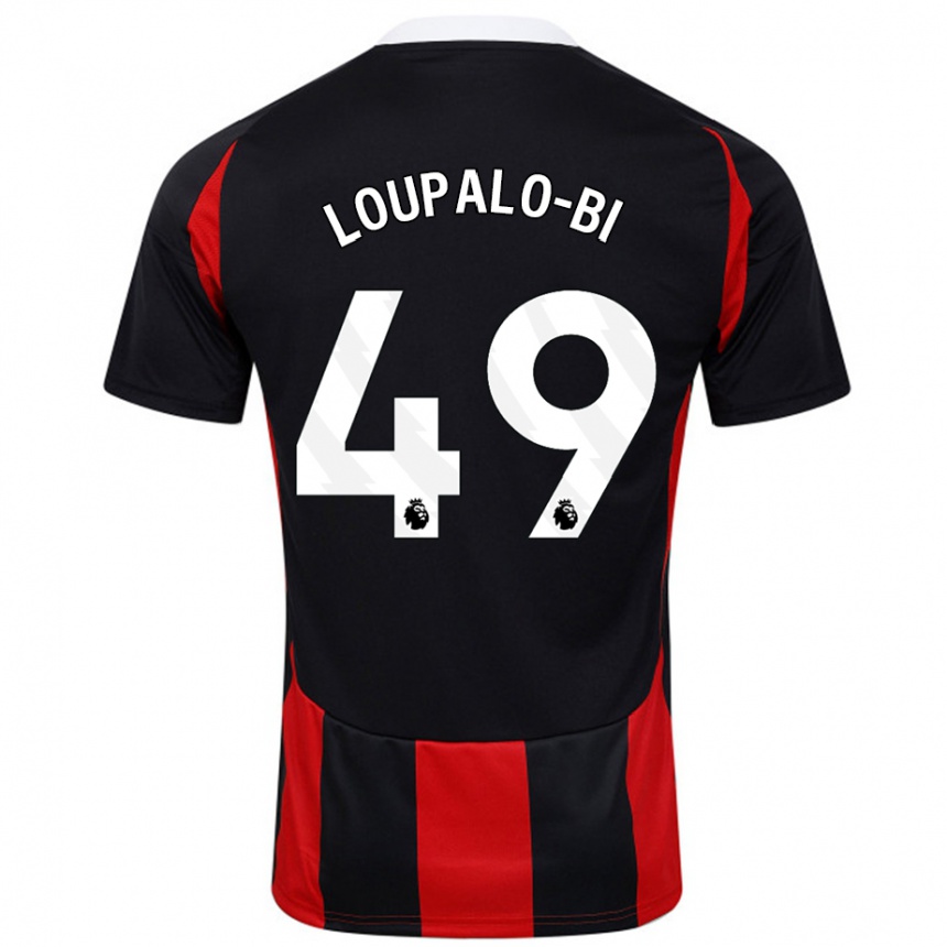 Kids Football Aaron Loupalo-Bi #49 Black Red Away Jersey 2024/25 T-Shirt Australia