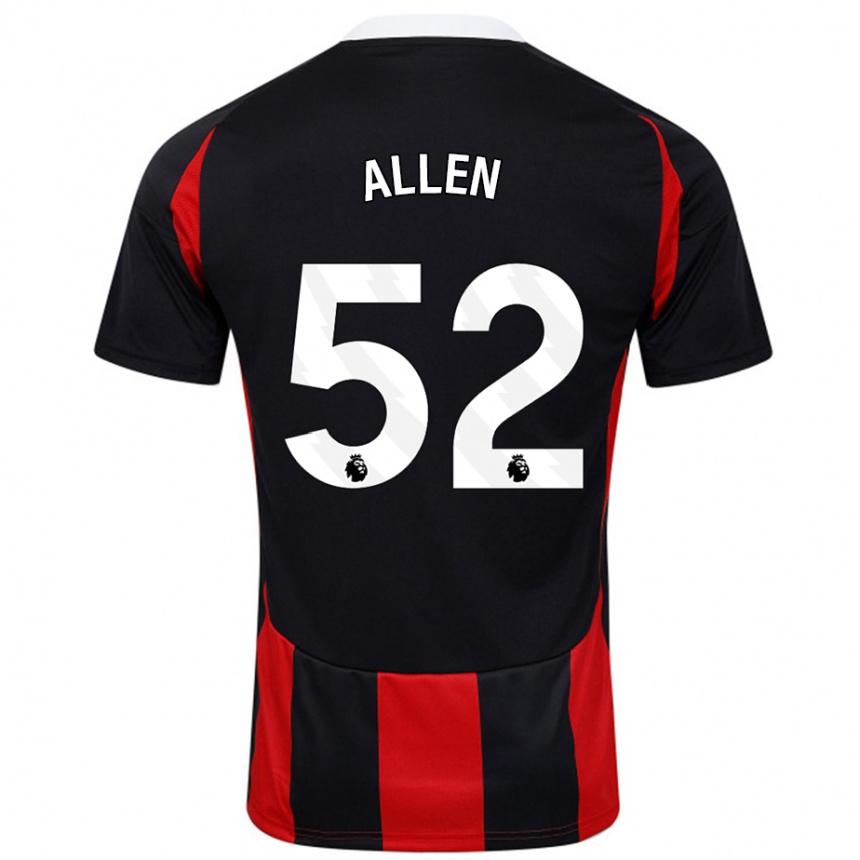 Kids Football Michael Allen #52 Black Red Away Jersey 2024/25 T-Shirt Australia