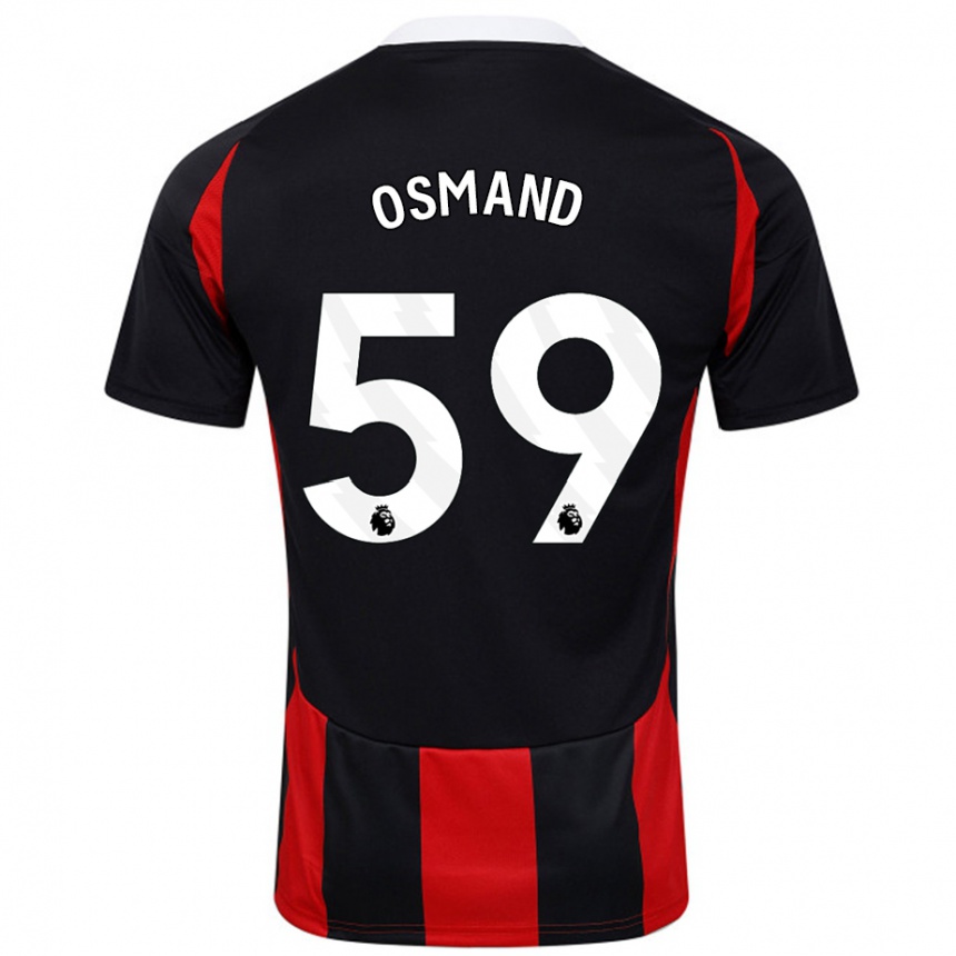 Kids Football Callum Osmand #59 Black Red Away Jersey 2024/25 T-Shirt Australia