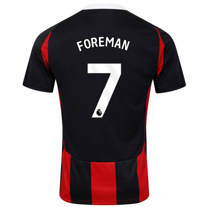 Kids Football Tia Foreman #7 Black Red Away Jersey 2024/25 T-Shirt Australia