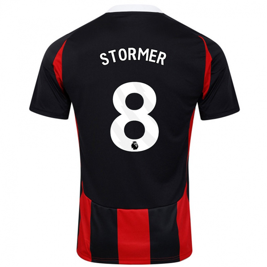 Kids Football Becky Stormer #8 Black Red Away Jersey 2024/25 T-Shirt Australia