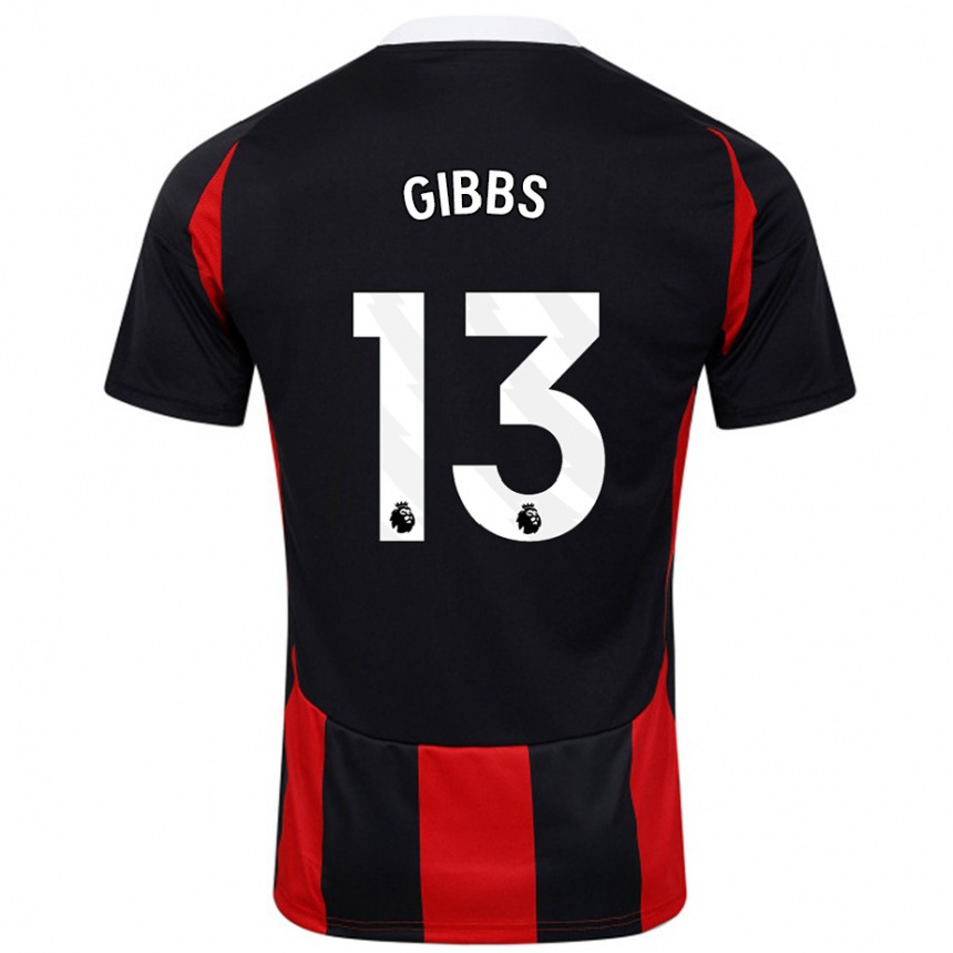 Kids Football Frankie Gibbs #13 Black Red Away Jersey 2024/25 T-Shirt Australia