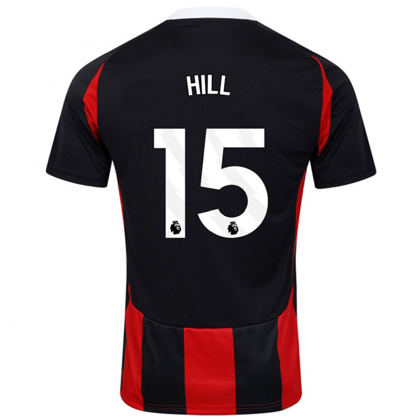 Kids Football Anisha Hill #15 Black Red Away Jersey 2024/25 T-Shirt Australia