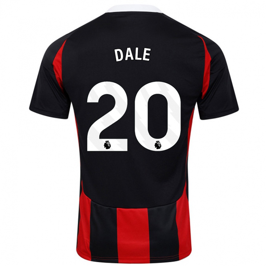 Kids Football Olivia Dale #20 Black Red Away Jersey 2024/25 T-Shirt Australia