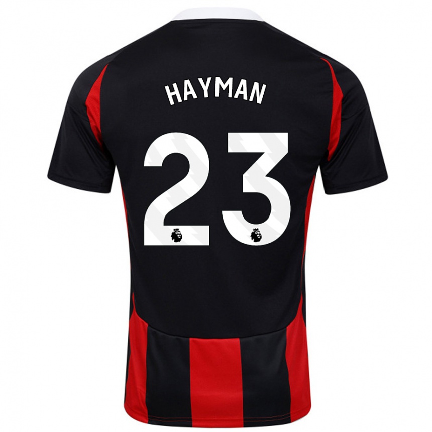 Kids Football Alex Hayman #23 Black Red Away Jersey 2024/25 T-Shirt Australia