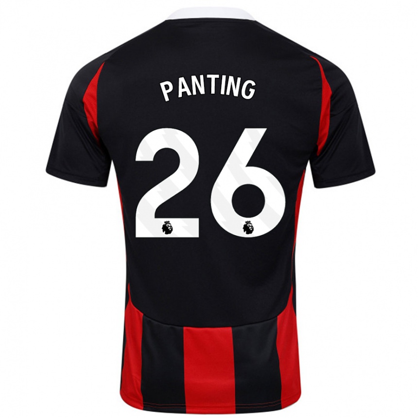 Kids Football Rachel Panting #26 Black Red Away Jersey 2024/25 T-Shirt Australia