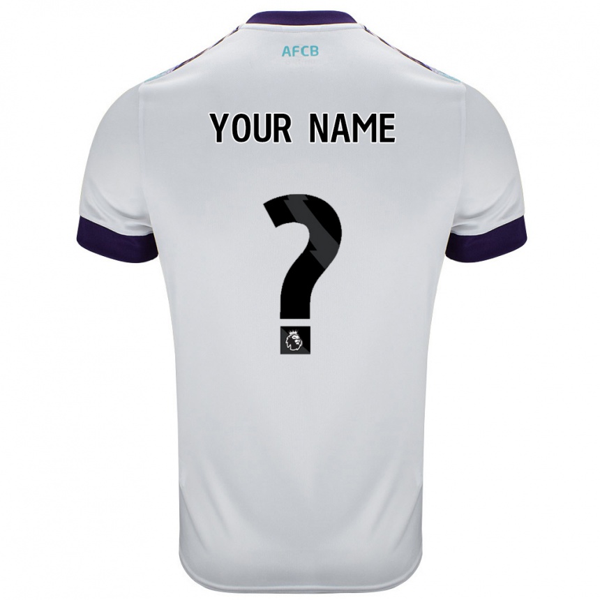 Kids Football Your Name #0 White Green Purple Away Jersey 2024/25 T-Shirt Australia