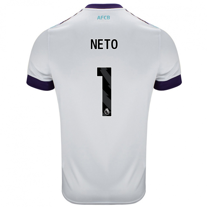 Kids Football Neto #1 White Green Purple Away Jersey 2024/25 T-Shirt Australia