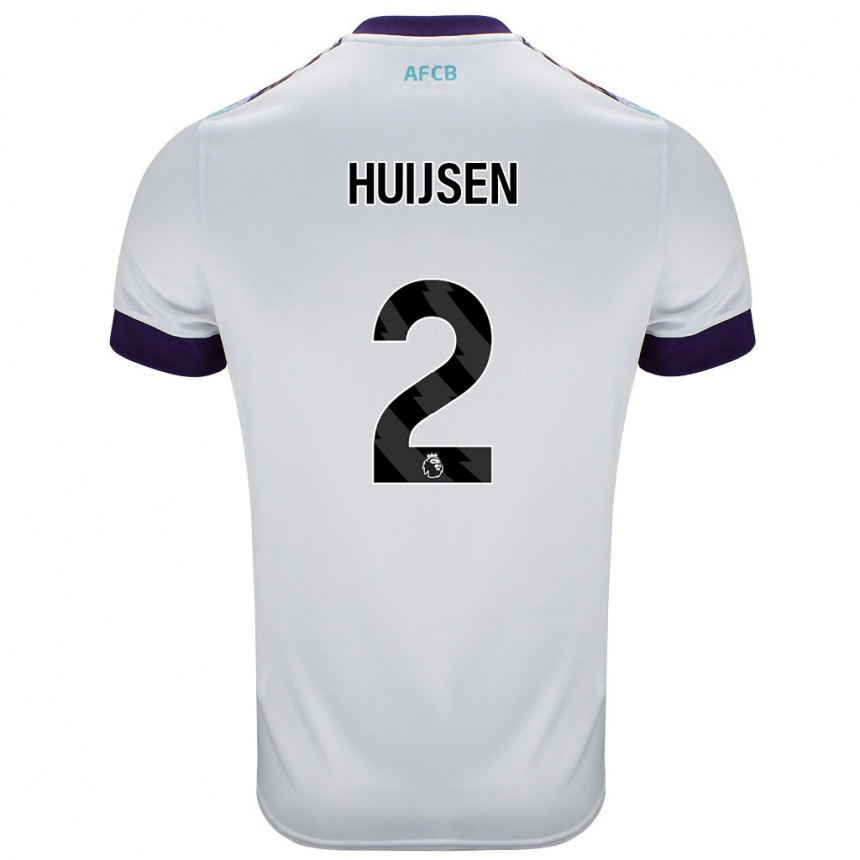 Kids Football Dean Huijsen #2 White Green Purple Away Jersey 2024/25 T-Shirt Australia