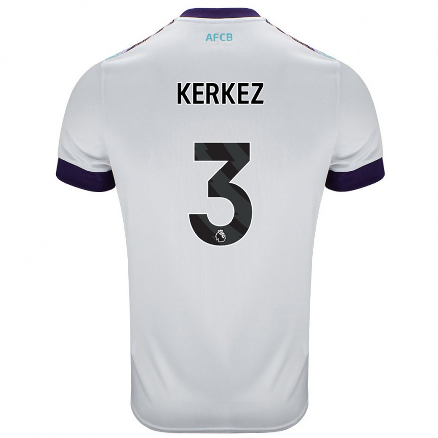 Kids Football Milos Kerkez #3 White Green Purple Away Jersey 2024/25 T-Shirt Australia