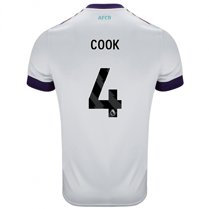 Kids Football Lewis Cook #4 White Green Purple Away Jersey 2024/25 T-Shirt Australia