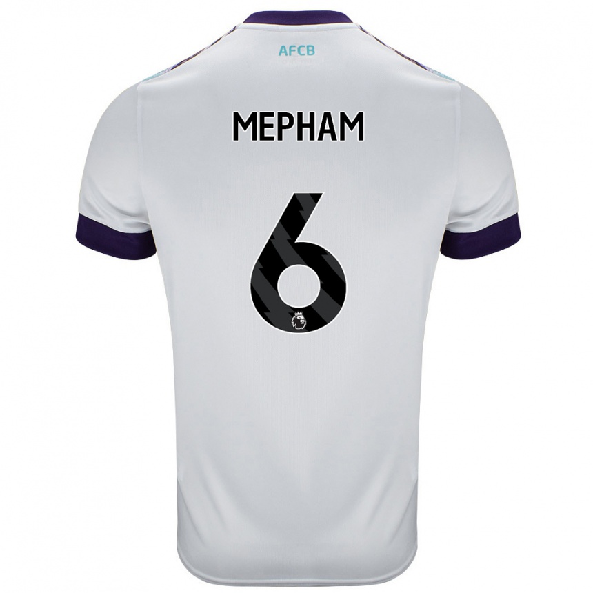 Kids Football Chris Mepham #6 White Green Purple Away Jersey 2024/25 T-Shirt Australia