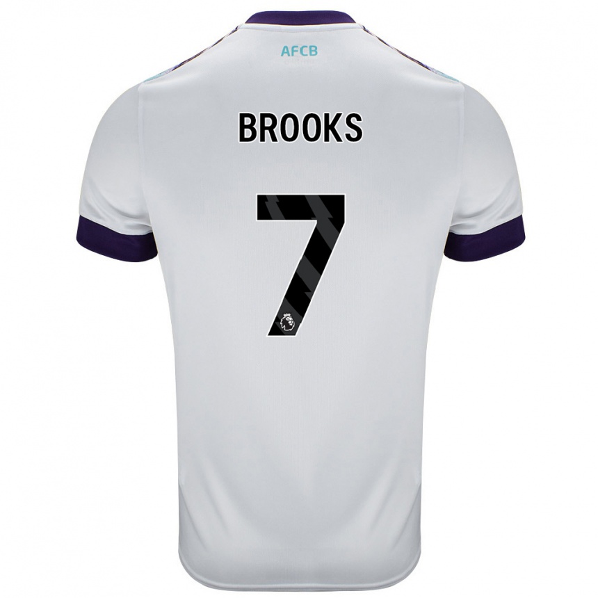 Kids Football David Brooks #7 White Green Purple Away Jersey 2024/25 T-Shirt Australia