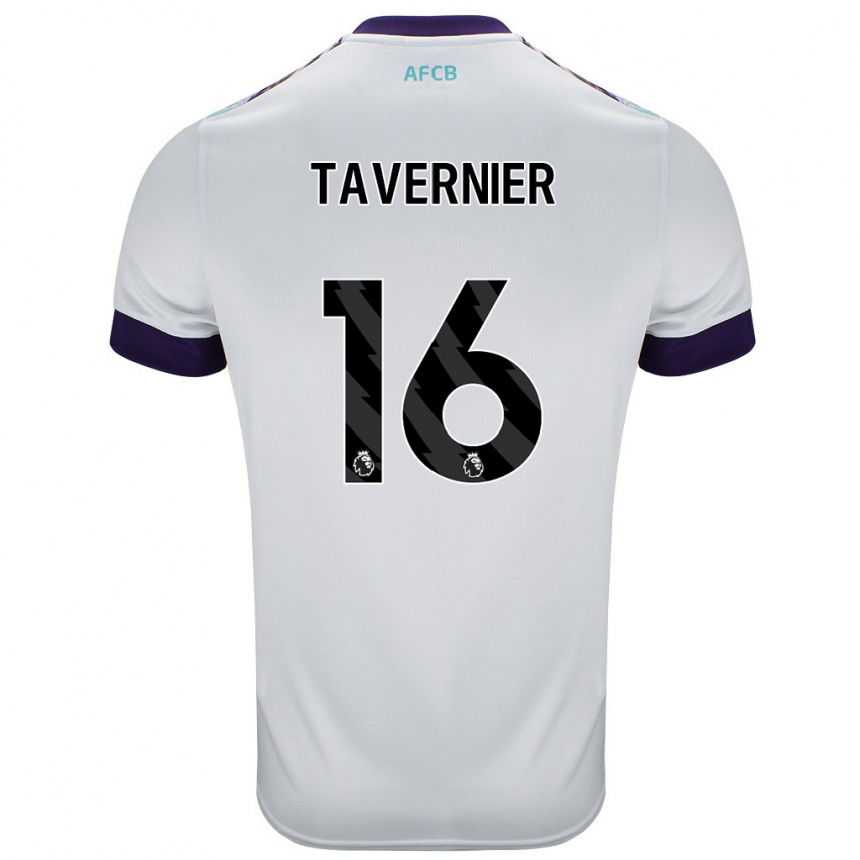 Kids Football Marcus Tavernier #16 White Green Purple Away Jersey 2024/25 T-Shirt Australia