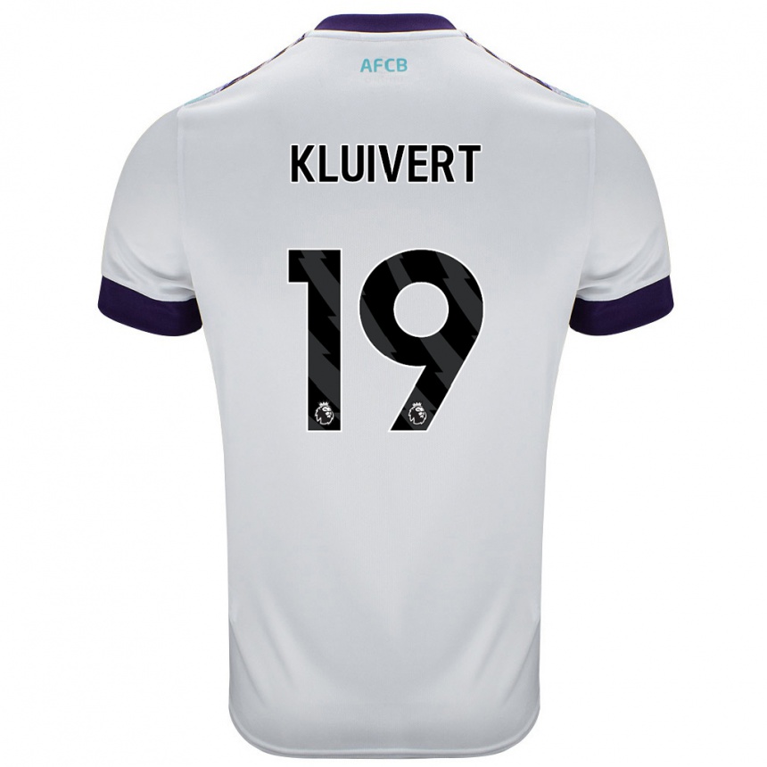 Kids Football Justin Kluivert #19 White Green Purple Away Jersey 2024/25 T-Shirt Australia