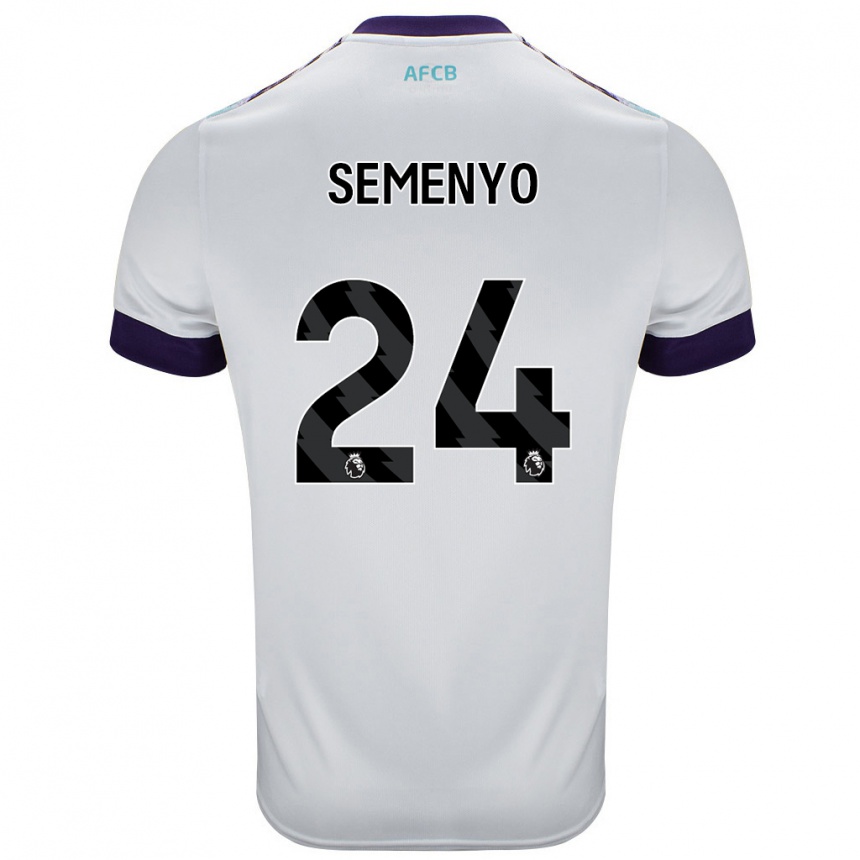 Kids Football Antoine Semenyo #24 White Green Purple Away Jersey 2024/25 T-Shirt Australia