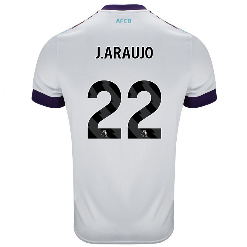 Kids Football Julián Araujo #28 White Green Purple Away Jersey 2024/25 T-Shirt Australia