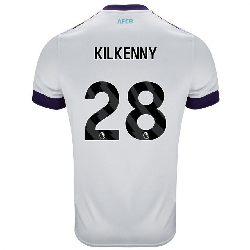 Kids Football Gavin Kilkenny #28 White Green Purple Away Jersey 2024/25 T-Shirt Australia