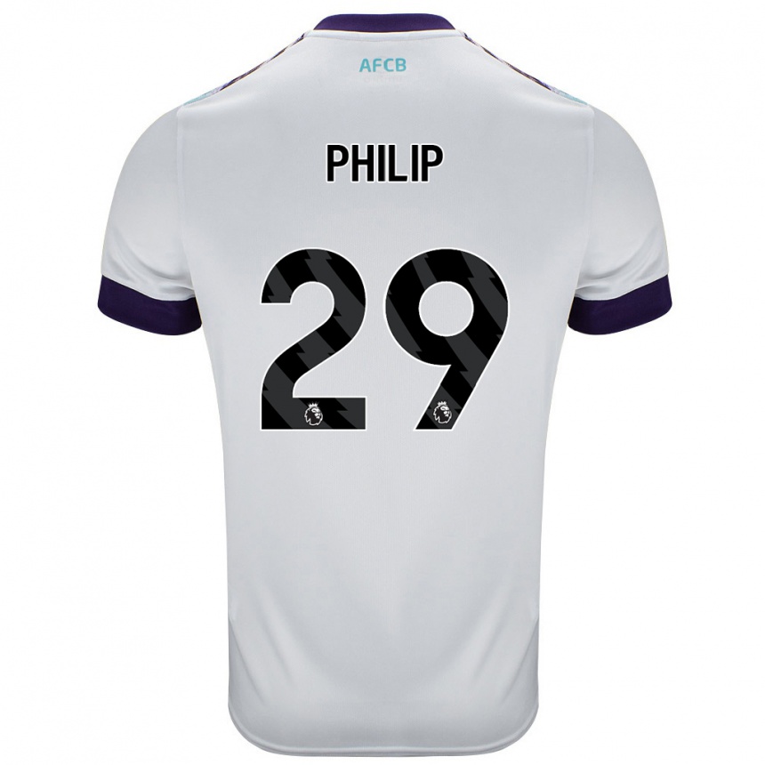 Kids Football Philip Billing #29 White Green Purple Away Jersey 2024/25 T-Shirt Australia