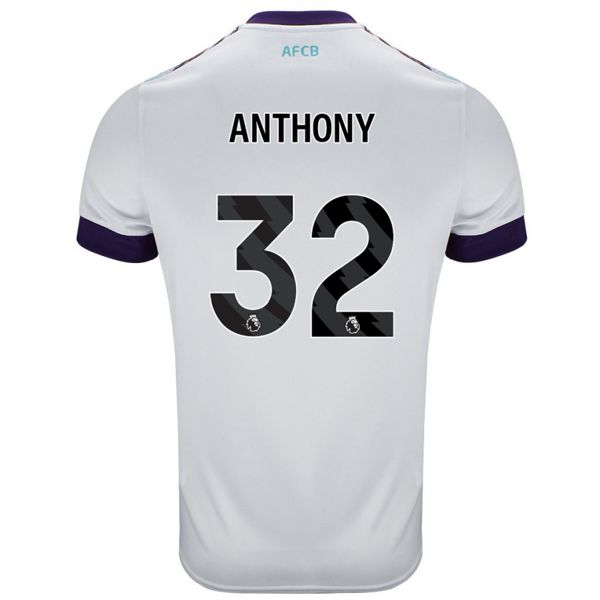 Kids Football Jaidon Anthony #32 White Green Purple Away Jersey 2024/25 T-Shirt Australia