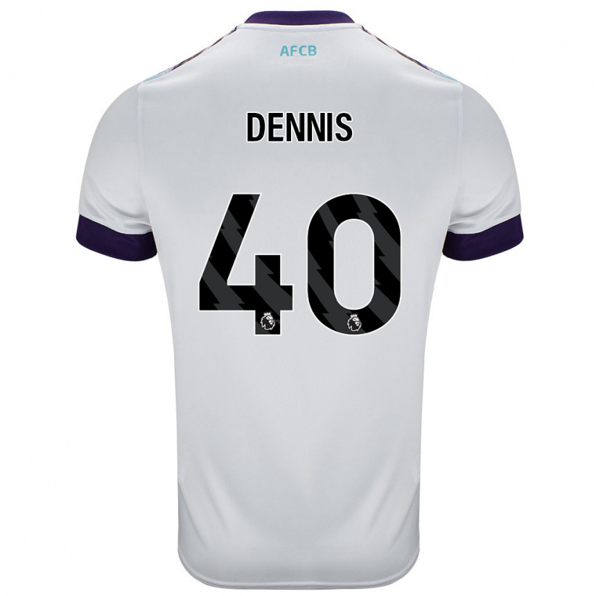 Kids Football Will Dennis #40 White Green Purple Away Jersey 2024/25 T-Shirt Australia