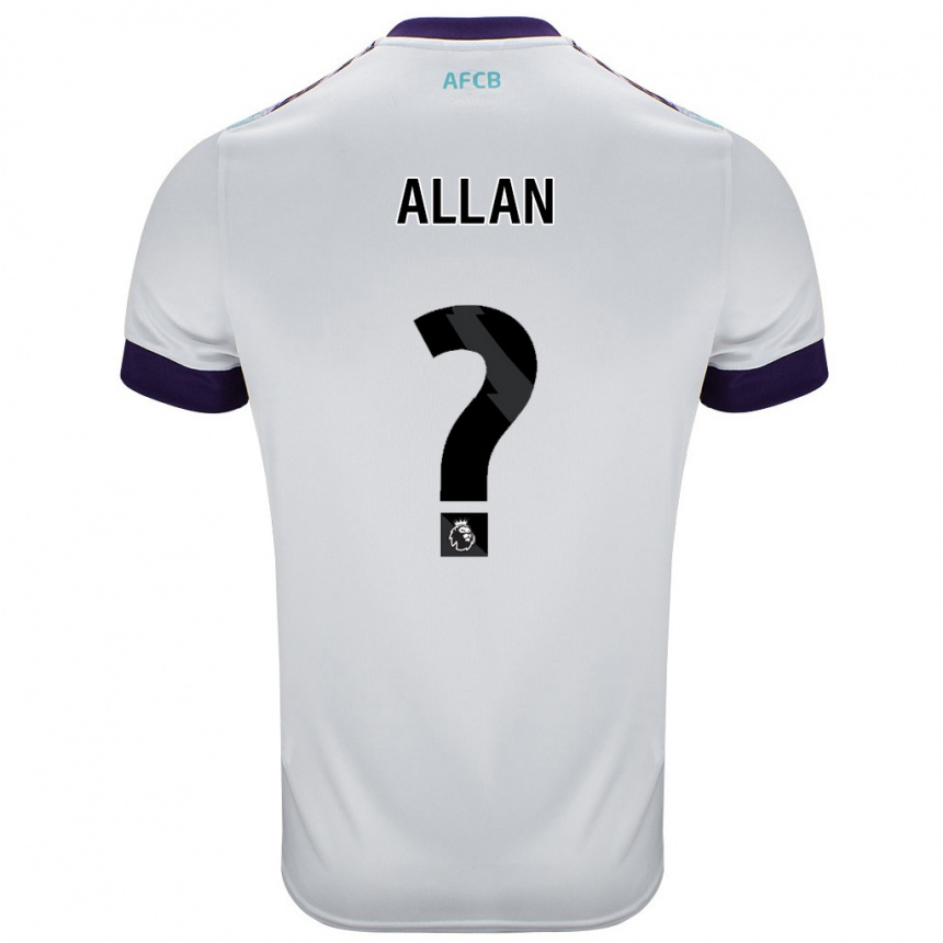 Kids Football Mack Allan #0 White Green Purple Away Jersey 2024/25 T-Shirt Australia