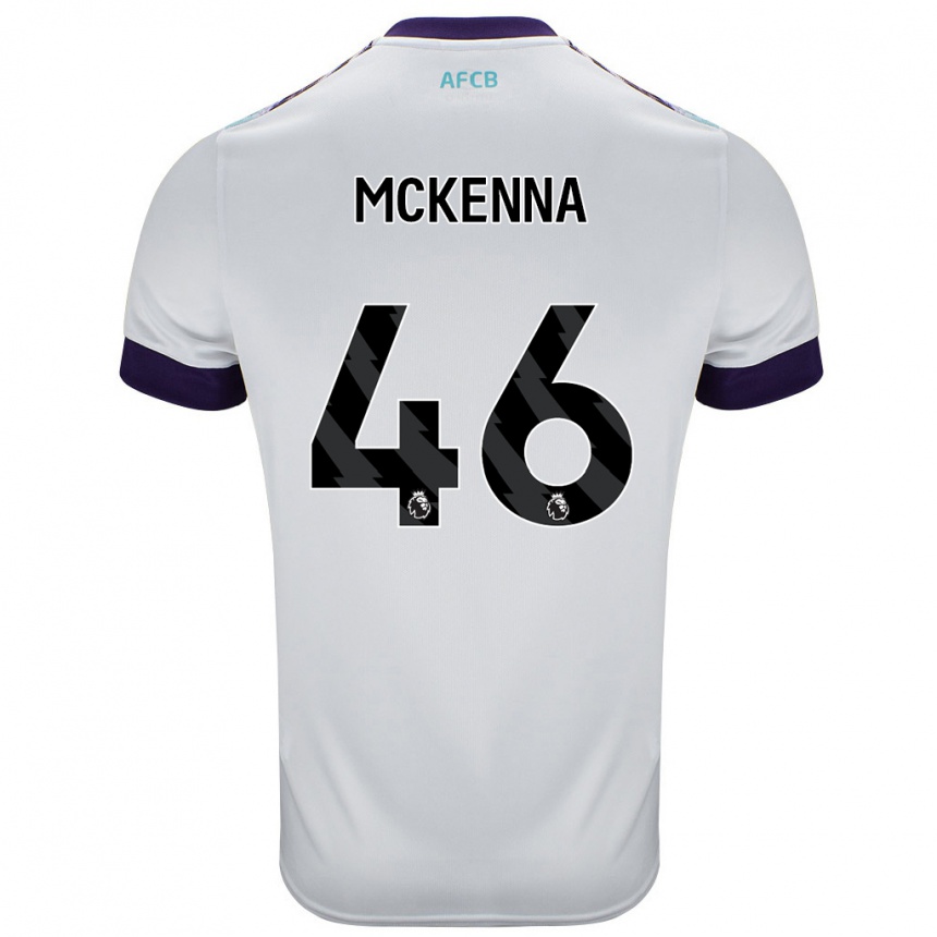 Kids Football Callan Mckenna #46 White Green Purple Away Jersey 2024/25 T-Shirt Australia