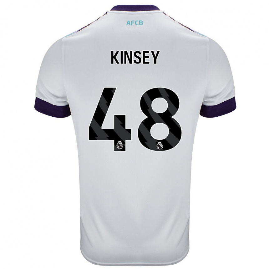 Kids Football Max Kinsey #48 White Green Purple Away Jersey 2024/25 T-Shirt Australia