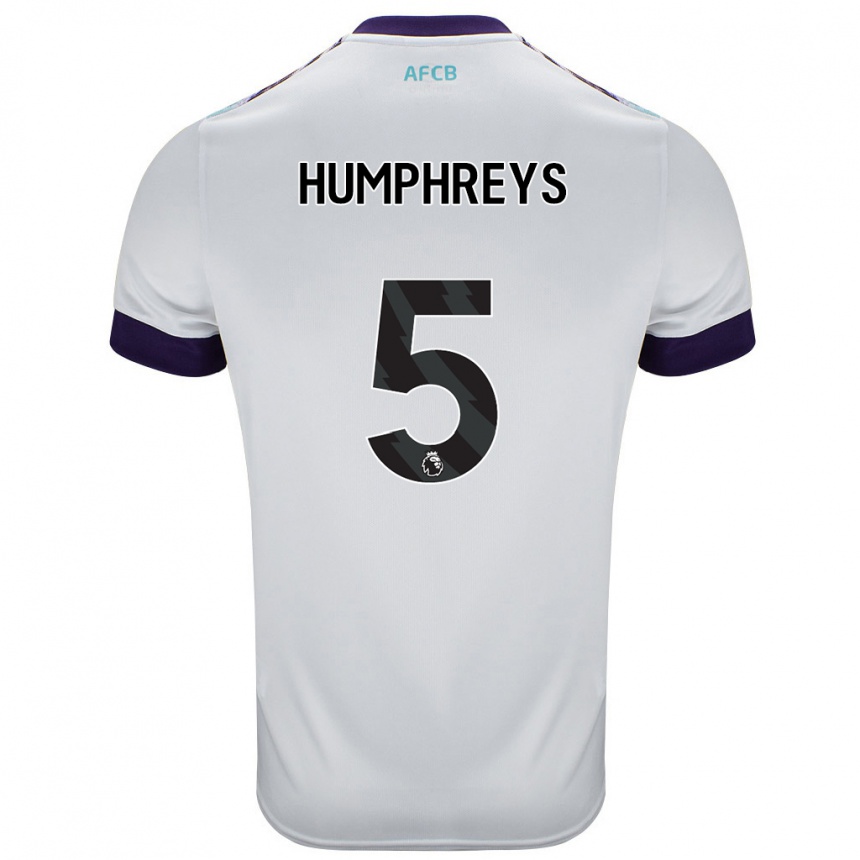 Kids Football Holly Humphreys #5 White Green Purple Away Jersey 2024/25 T-Shirt Australia