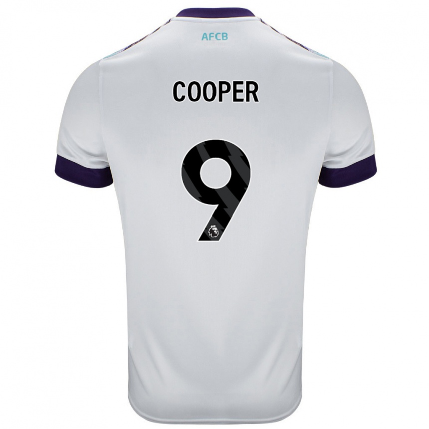 Kids Football Lucy Cooper #9 White Green Purple Away Jersey 2024/25 T-Shirt Australia