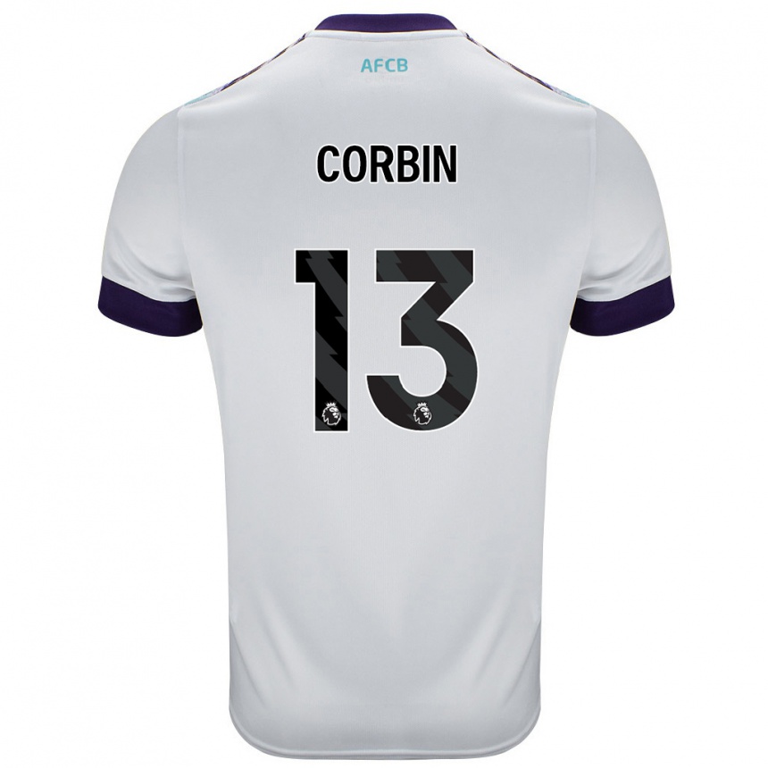 Kids Football Helen Corbin #13 White Green Purple Away Jersey 2024/25 T-Shirt Australia