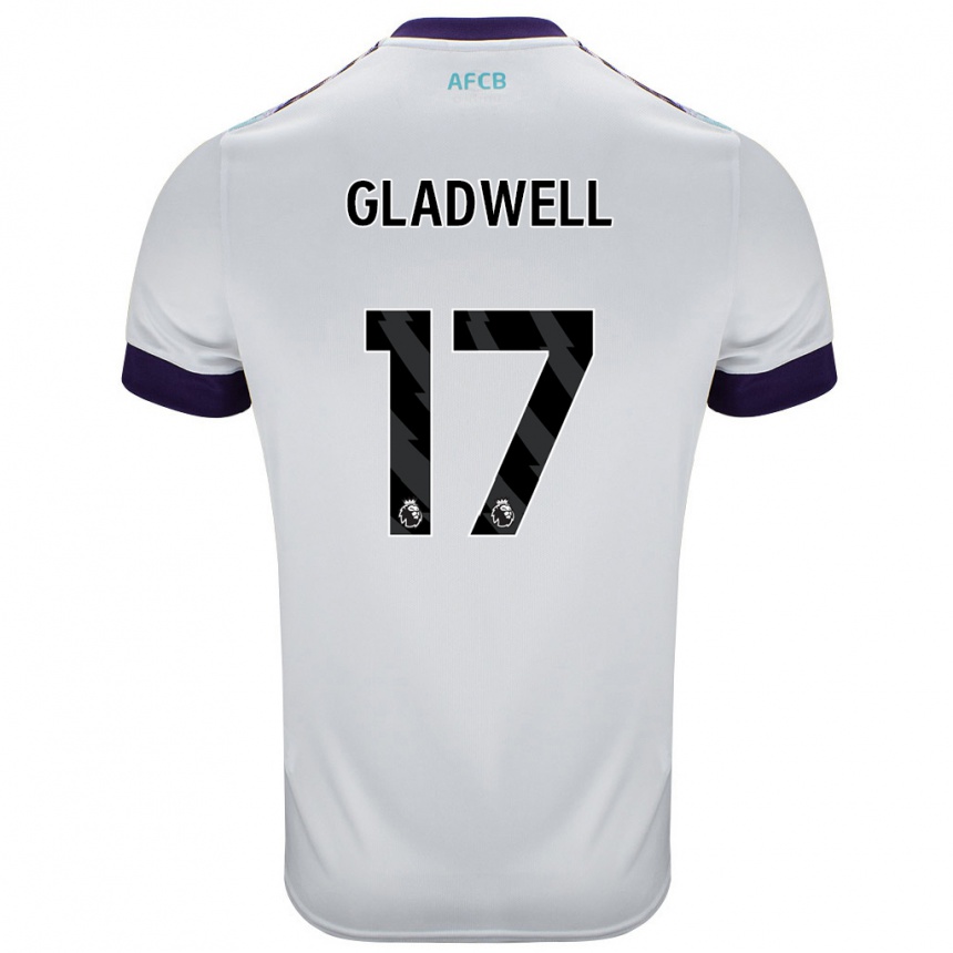 Kids Football Molly Gladwell #17 White Green Purple Away Jersey 2024/25 T-Shirt Australia